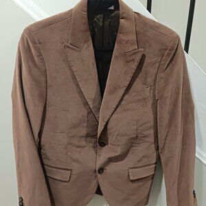 New Daniele Alessandrini micro velvet brown blazer jacket 46it